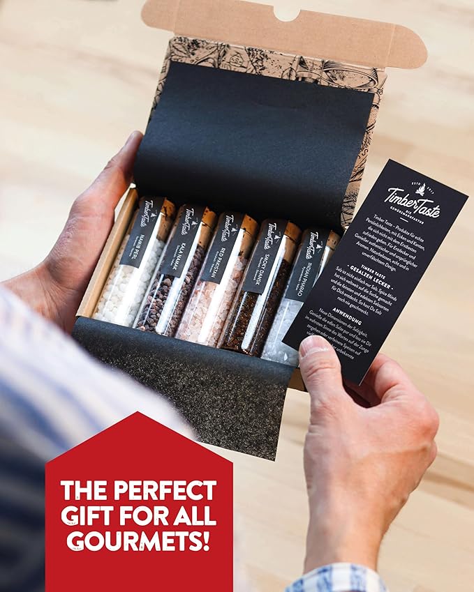 Gourmet Salt Mens Gifts – 5 Unique Salts – Stocking Stuffers for men, Spices and Seasonings Sets for Cooking, Food gifts for Men & Women, Seasoning gift Set, Cooking Gifts for men, Gift Sets for mens