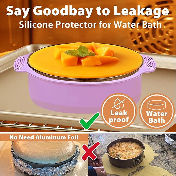 Springform Pan Set of 3 Leakproof Spring Form Pans for Cheesecake, Nonstick 4 7 9 Inch Cheesecake Pan with Silicone Protector, Springform Cheese Cake Pans Sets for Baking with 50Pcs Parchment Paper