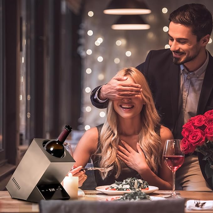 Cobalance Wine Chiller Electric,Single Bottle Cooler for 750ml Wine or Some Champagne,Portable Coolers Keep Cold Up to 24h,Personalized Chillers at Party,Gift for Wine Lover