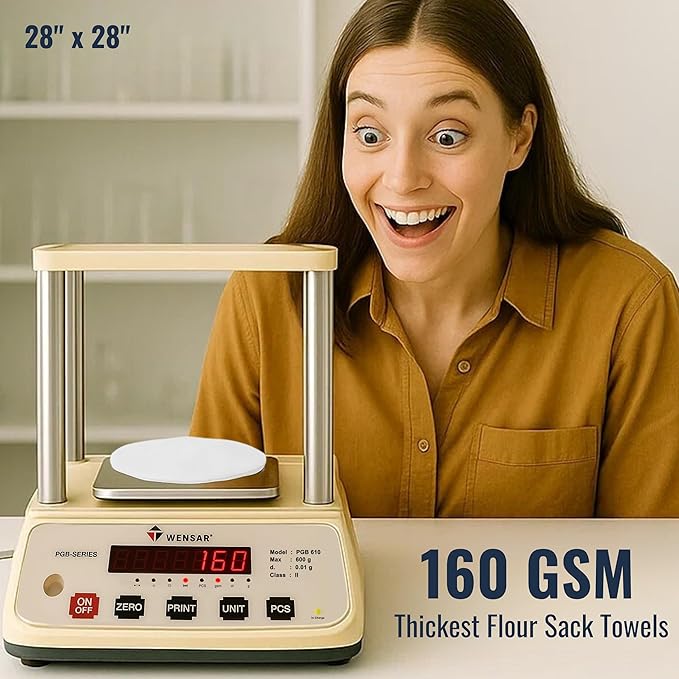 Flour Sack Tea Towel for Crafts| Kitchen Dish Cotton Blank Towel for Embroidery| Baking Bread Proofing Linen Cover| Thick Absorbent Quick Dry | 12 Pack 28"x28" White