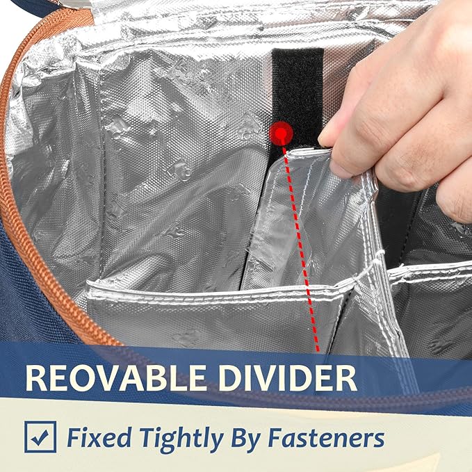 Tirrinia 4 Bottle Wine Gift carrier - Insulated & Padded Portable Versatile Wine Carrying Cooler Tote Bag for Travel, BYOB Restaurant, Wine Tasting, Party, Gift for Wine Lovers, Dark Blue