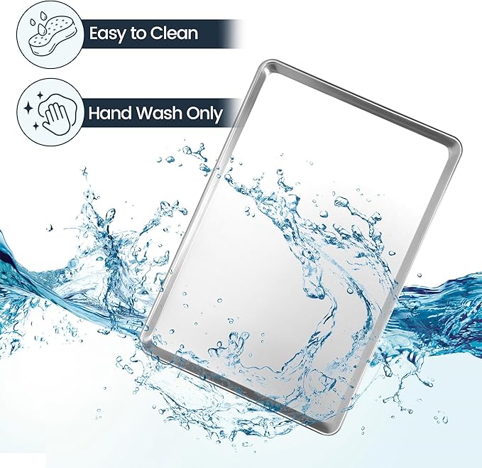 6 Pack Quarter Size Baking Sheet Pan, Aluminum Commercial Cookie Sheet Pan, Durable & Anti-Stick 13”x 10”