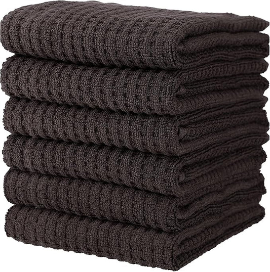 CRAFTSWORTH Kitchen Towels, 15 x 26 Inches, Pack of 6, 400 GSM, 100% Ring Spun Cotton, Solid Beige Dish Towels Super Soft and Absorbent, Tea Towels and Bar Towels