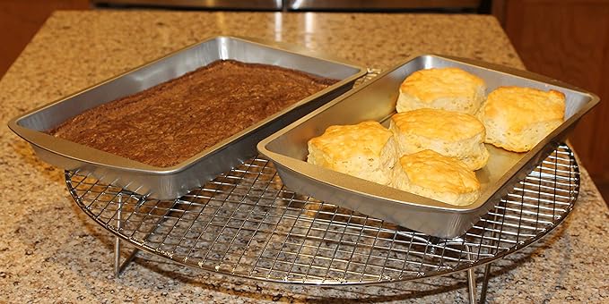 Metal Baking Pan Set, Cookie, Cake, Brownie, Biscuit Baking Pans, Set of 4 (Small)