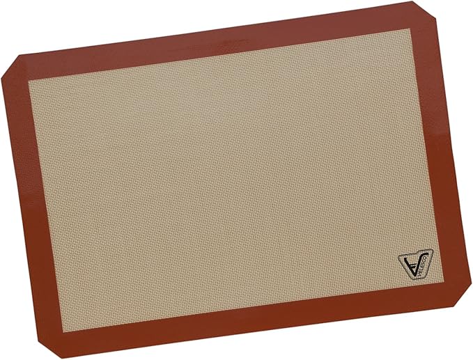 Silicone Baking Mat - Set of 3 Half Sheet (Thick & Large 11 5/8" x 16 1/2") - Non Stick Silicon Liner for Bake Pans & Rolling - Macaron/Pastry/Cookie/Bun/Bread Making - Professional Grade Nonstick