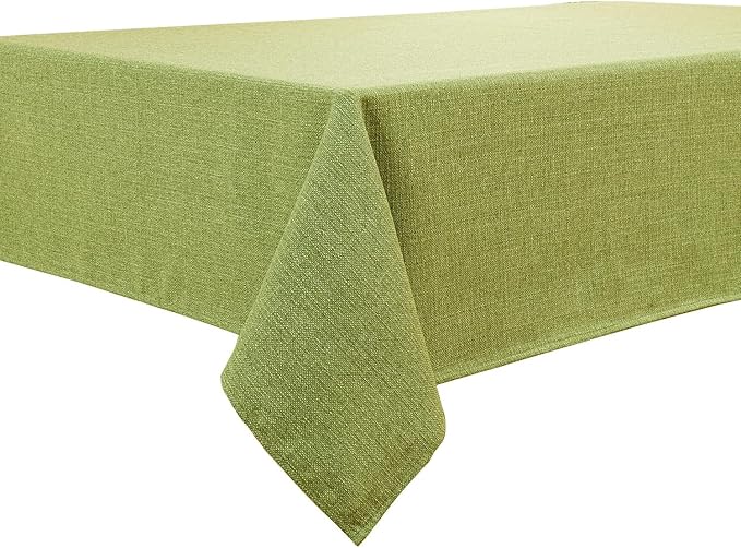 BALCONY & FALCON Rectangle Tablecloth 57" x 85" Washable Wrinkle Resistant and Water Proof Table Cloth, Decorative Linen Fabric Tablecloths for Dining Party Kitchen Wedding and Outdoor, Avocado Green