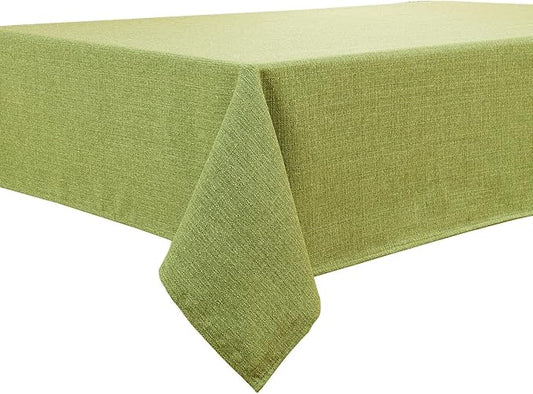 BALCONY & FALCON Rectangle Tablecloth 57" x 85" Washable Wrinkle Resistant and Water Proof Table Cloth, Decorative Linen Fabric Tablecloths for Dining Party Kitchen Wedding and Outdoor, Avocado Green