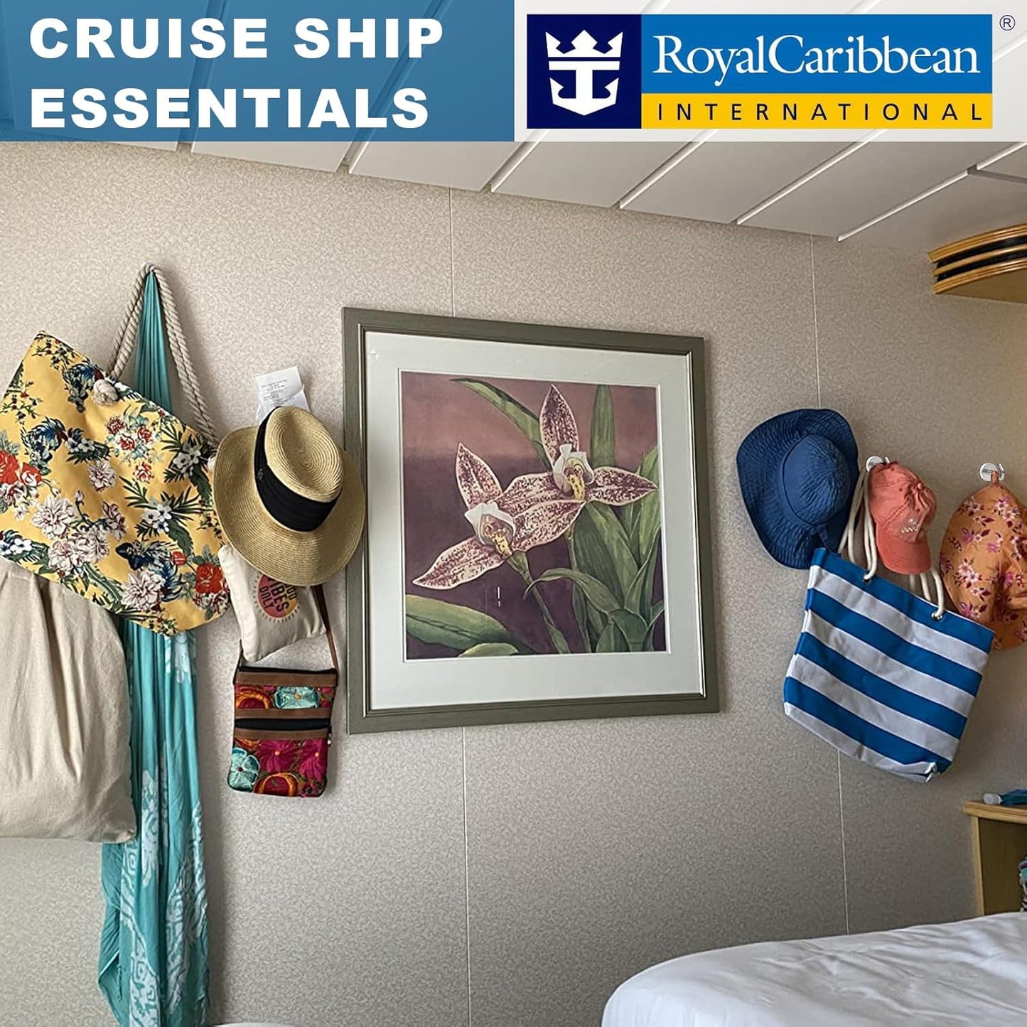 LOVIMAG Cruise Essentials, 80Lbs Yellow Magnet Hooks for Cruise Cabin, Strong Magnetic Hooks for Hanging, Refrigerator, Celling,Grill, Kitchen, Classroom- 4 Pack