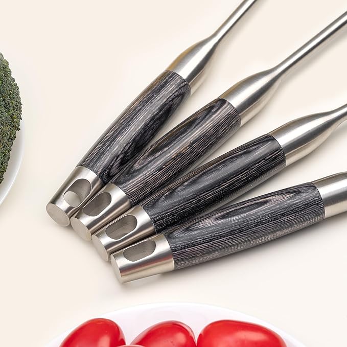 FJNATINH Silicone Wok Spatula and Ladle Set - Stainless Steel Wok Tools, Wok Utensil,Non Stick Heat-Resistant Cooking Utensils BPA Free Kitchen Utensils Cookware (Black Stainless Steel-2PCS)