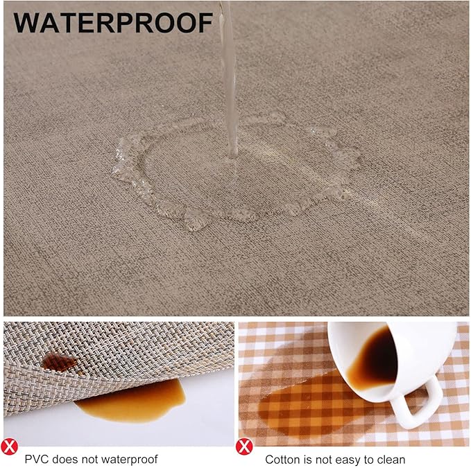 homing Faux Leather Heat Resistant Placemats 8 Packs, Waterproof Wipeable Dining PU Place Mats for Indoor & Outdoor, Easy to Clean, Camel