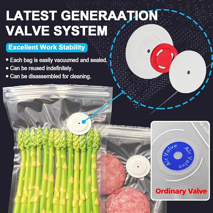 MOMODA Sous Vide Cooking Bags - Set of 30 | BPA-Free Reusable Vacuum Seal Bags with Air Valve for Joule and Anova Cookers | Freezer Safe Vacuum Food Storage Bags with Upgraded Electric Pump Included