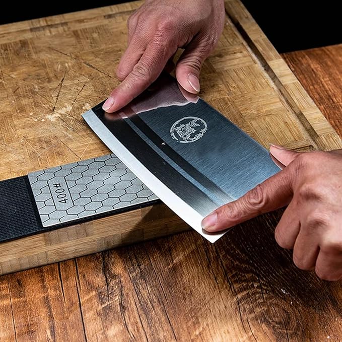 14 Pcs Diamond Sharpening Stone, with Angle Guide and Leather Strop, Knife Sharpener Stone Whetstone Honeycomb Surface Plate with Non-slip Base for Pocket Knives Scissors