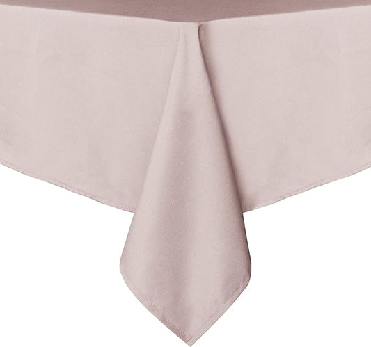 sancua Rectangle Tablecloth - 54 x 78 Inch - Stain and Wrinkle Resistant Washable Polyester Table Cloth, Decorative Fabric Table Cover for Dining Tables, Buffet Parties and Camping, Blush