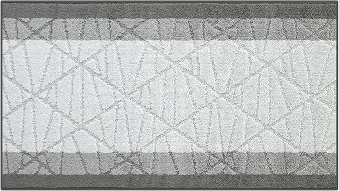 4 ft Small Foyer Grey Rug | Custom Length | Slip Resistant, Non-Skid Backed, Soft Underfoot, Easy to Clean, Durable | Washable, Pet Friendly | 2'1" x 4'1'' Accent Runner