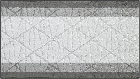 4 ft Small Foyer Grey Rug | Custom Length | Slip Resistant, Non-Skid Backed, Soft Underfoot, Easy to Clean, Durable | Washable, Pet Friendly | 2'1" x 4'1'' Accent Runner