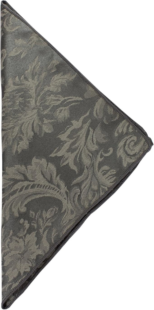 Ultimate Textile Miranda Damask Pewter Cloth Napkins - 17" x 17" (Set of 120) Square Washable Cotton Polyester for Wedding, Party & Dining Events