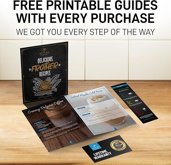 Zulay Kitchen Milk Frother Handheld Electric Whisk with AA Duracell Batteries – Durable Drink Mixer for Coffee, Lattes, Cappuccinos & More - Hot Pink