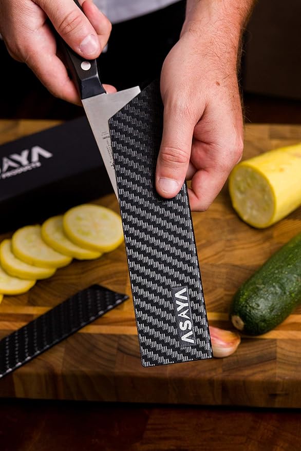 Asaya Professional Knife Edge Guards -Universal Blade Covers - Extra Strength, ABS Plastic and BPA-Free Felt Lining, non-Toxic and Food Safe - Knives Not Included (9Pcs)