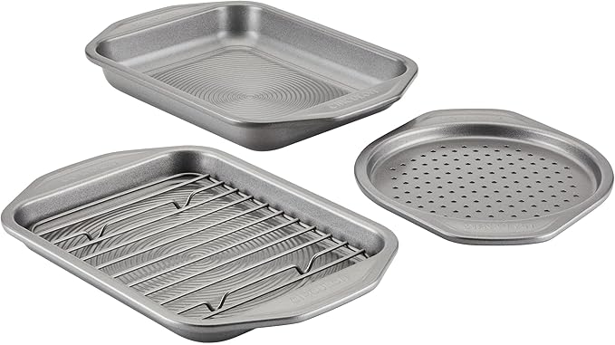 Circulon Total Bakeware Nonstick Toaster Oven & Personal Pizza Pan Baking Set, 4-Piece