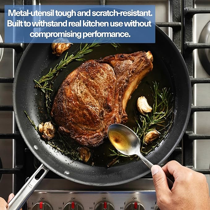 Misen Carbon Nonstick™ Frying Pan – Carbon Steel Pan, Naturally Nonstick No-Coating Surface, Ultra-Durable & Oven-Safe, Induction & Gas Compatible - 12 Inch