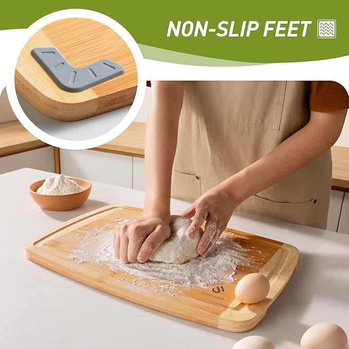 Bamboo Cutting Board Set Non Slip Feet Over Sink Acrylic Counter Lip Glass Plastic Smart Clear Countertop Marble Organizer Engraved Holder Flexible Round Black Stone Thin Bar White Commercial Metal