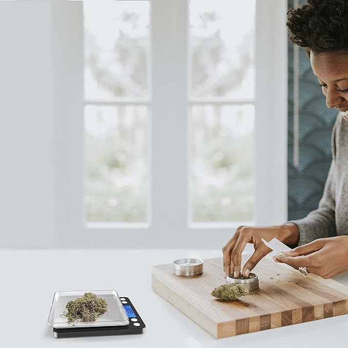 Fuzion Digital Gram Scale with 2 Trays, 500g/ 0.01g Small Jewelry Scale, 6 Units Gram Scales Digital Weight Gram and Oz, Tare Function, Digital Herb Scale for Food, Mini Reptile