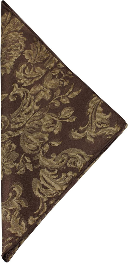 Ultimate Textile Miranda Damask Chocolate Cloth Napkins - 17" x 17" (Set of 36) Square Washable Cotton Polyester for Wedding, Party & Dining Events