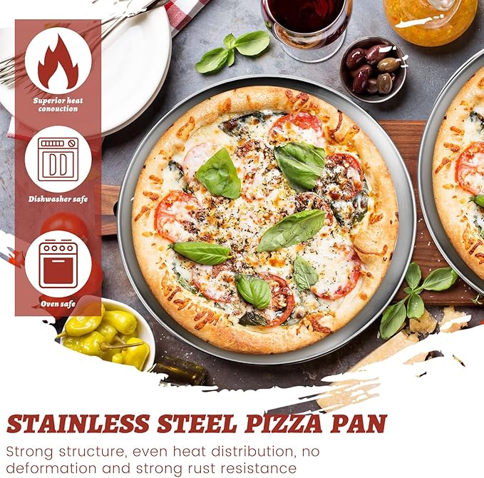 12 Pcs Pizza Stand Set: 4 Metal Stands, 4 Pizza Pans, 4 Spatulas for Weddings, Party(Silver,Classic)