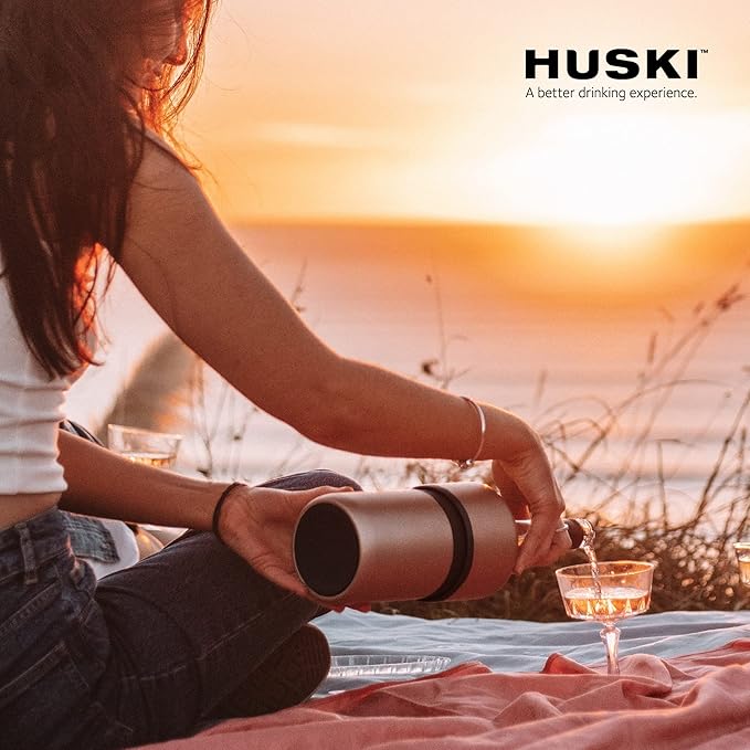 Huski Wine Chiller | Award Winning Iceless Design | Keeps Wine Cold up to 6 Hours | Wine Accessory | Next Generation Ice Bucket | Fits Some Champagne Bottles | Perfect Gift for Wine Lovers (Pink)