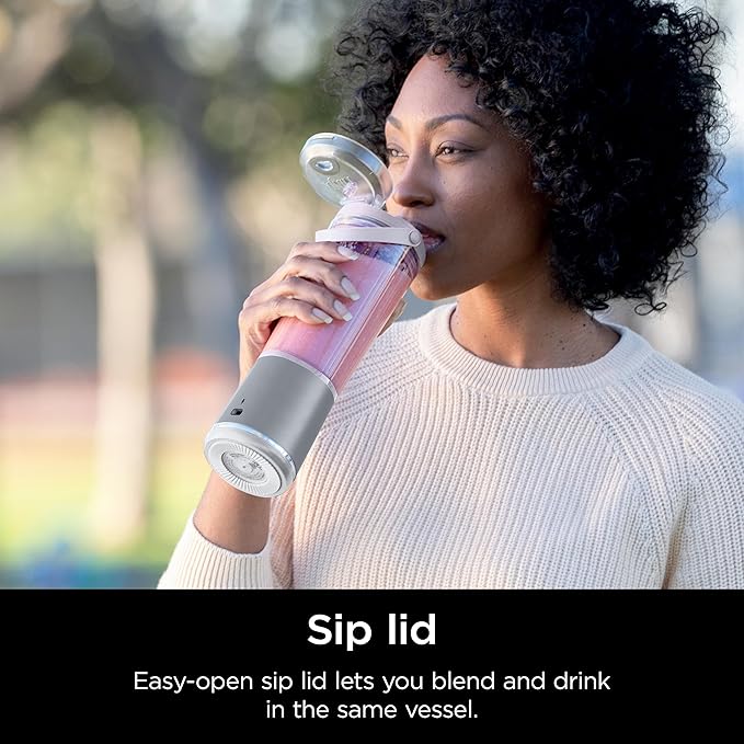 Ninja BC151WH Blast Portable Blender, Cordless, 18oz. Vessel, Personal Blender-for Shakes & Smoothies, BPA Free, Leakproof-Lid & Sip Spout, USB-C Rechargeable, Dishwasher Safe Parts, White