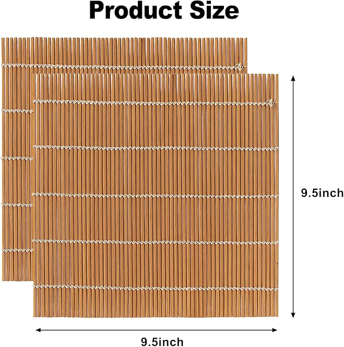 1PCS Bamboo Sushi Rolling Mat, Sushi roll maker, Sushi making kit, Bamboo Sushi Rolling Mat Carbonized Color