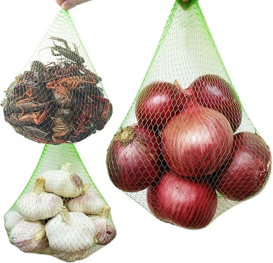 STAYWILD 100 PCS Onion Potato Garlic Storage Bag-20 Inch Seafood Boil Bags | Fruit Vegetables Reusable Mesh Produce Storage Bags | Mesh Cooking Boil Bags for Crab Clam Shellfish Crawfish