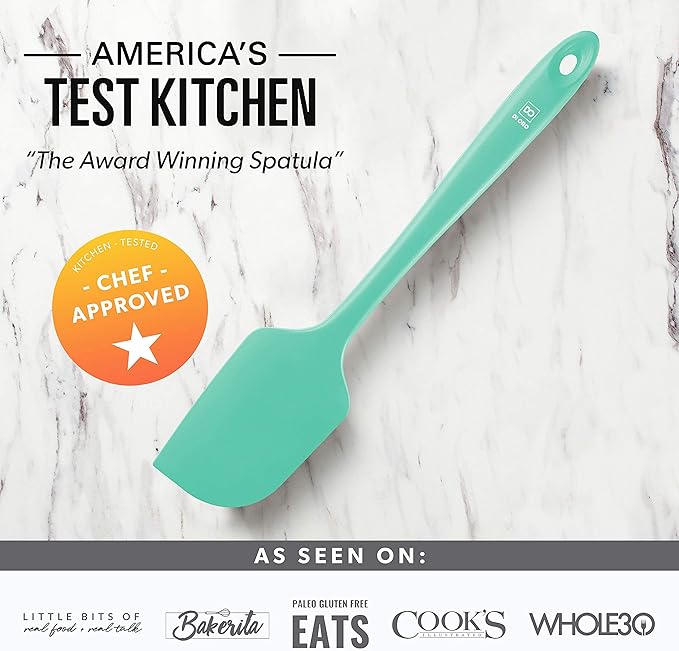 DI ORO Silicone Spatula Set - Rubber Kitchen Spatulas for Baking, Cooking, & Mixing - 600°F Heat-Resistant & BPA Free Silicone Scraper Spatulas for Nonstick Cookware - Dishwasher Safe (3pc, Mint)