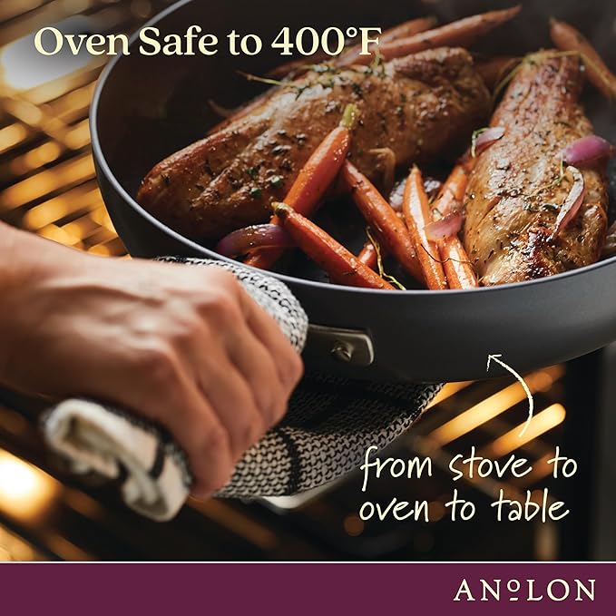 Anolon Advanced Home Hard Anodized Nonstick Cookware/Pots and Pans Set, 9 Piece - Moonstone