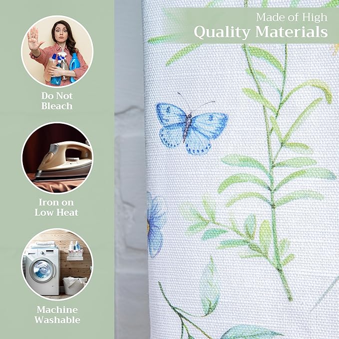 Maison d' Hermine Kitchen Towels Set of 3 100% Cotton 27.50" x 20" Reusable Cloth Tea Dish Towels Absorbent with Hanging Loop for Kitchen, Home, Dining, Cocktail Parties Spring/Summer (Just Floral)