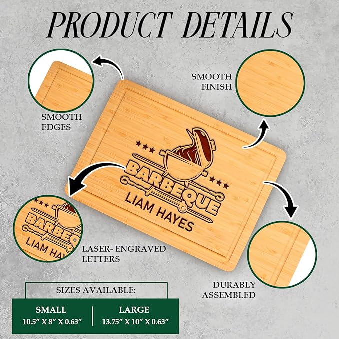 King of the Grill & Queen of the Grill Personalized Cutting Board – Custom Bamboo BBQ Board for Men, Women & Couples | Housewarming, Wedding Gift | Grilling Accessories 2025