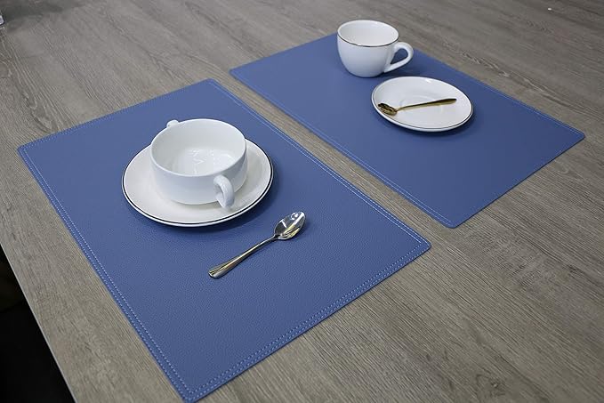 Faux Leather Placemats, PU Table Mats, Set of 4, Waterproof, Stain Resistant, Heat Resistant, Non-Slip Easy to Clean for Kitchen Dining Table,Conference Table