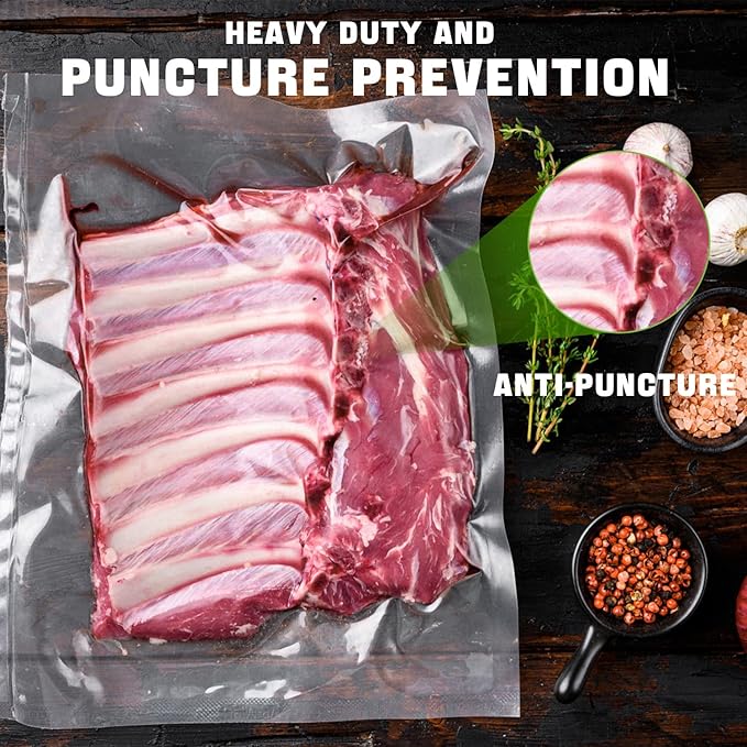 100 Quart Vacuum Sealer Bags - 8x12 Inch, Heavy Duty Commercial Grade for Food Saver, Seal a Meal, Sous Vide, Meal Prep, Freezer Storage