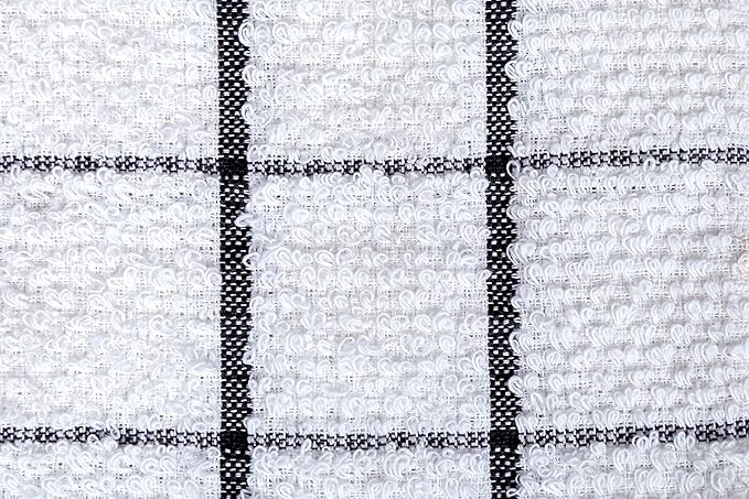 AMOUR INFINI Cotton Kitchen Dish Cloths Set of 8 – Highly Absorbent, Super Soft Premium Terry Cleaning Cloth (12"x12" Inch) Premium Dishcloths for Washing Dishes (Dark Grey)