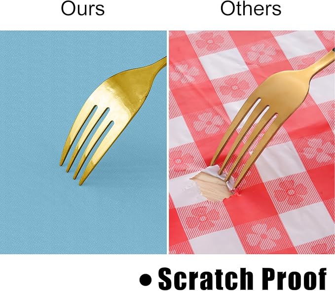 homing Rectangle Vinyl Tablecloth, Waterproof Spillproof Plastic Flannel Backed Table Cloth, Wipe Clean Table Cover for Dining, Buffet Parties and Camping (Aquamarine, 60" x 102")