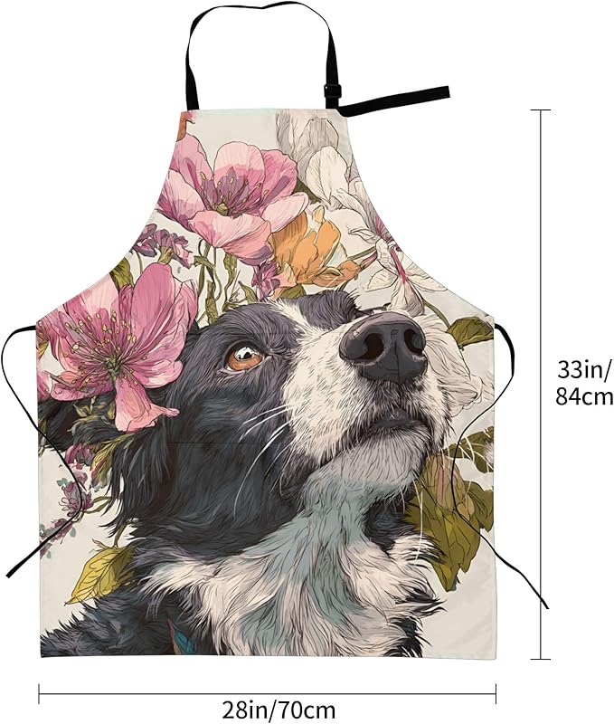 Funny Animal Apron with 2 Pockets Waterproof for Men Women Kitchen Garden Decor