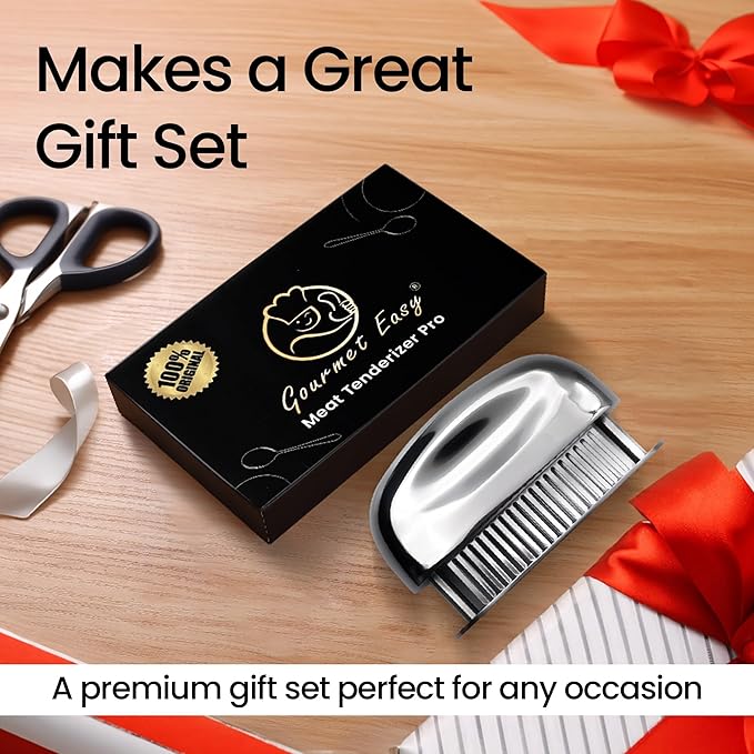 Meat Tenderizer Tool, Easy to Clean, One Piece Design - No Disassembly Needed, Ultra Sharp Needle Blades 100% Stainless Steel, Heavy-Duty Kitchen Gadgets, Meat Needle, Cooking Gadget for Tenderizing