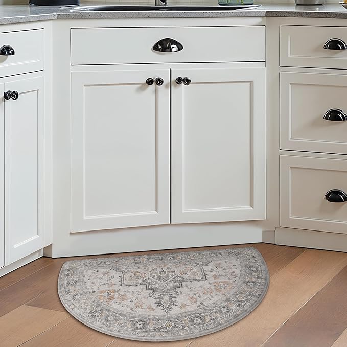 GENIMO Kitchen Mats for Floor, Washable Anti Fatigue Mat for Cushioned, 18"x30", Waterproof Kitchen Rugs, Non Slip Foam Comfort Standing Mat Rug for Home, Sink, Desk, Office, Laundry, LightTaupeBrown