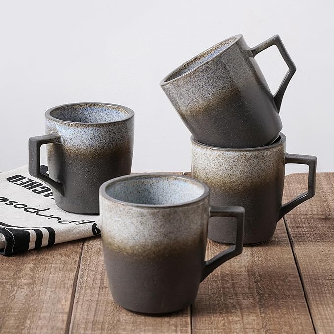 Stone Lain Vince Stoneware Reactive Glaze Dinnerware Set, 16 Piece Service for 4, Gray