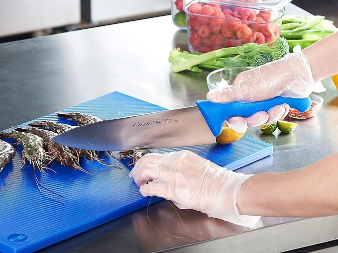 CURTA Cutting Boards for Kitchen, 24" x 18" x 0.5" Blue Color Coded Plastic Commercial Chopping Board Anti Slip Surface Dishwasher Safe