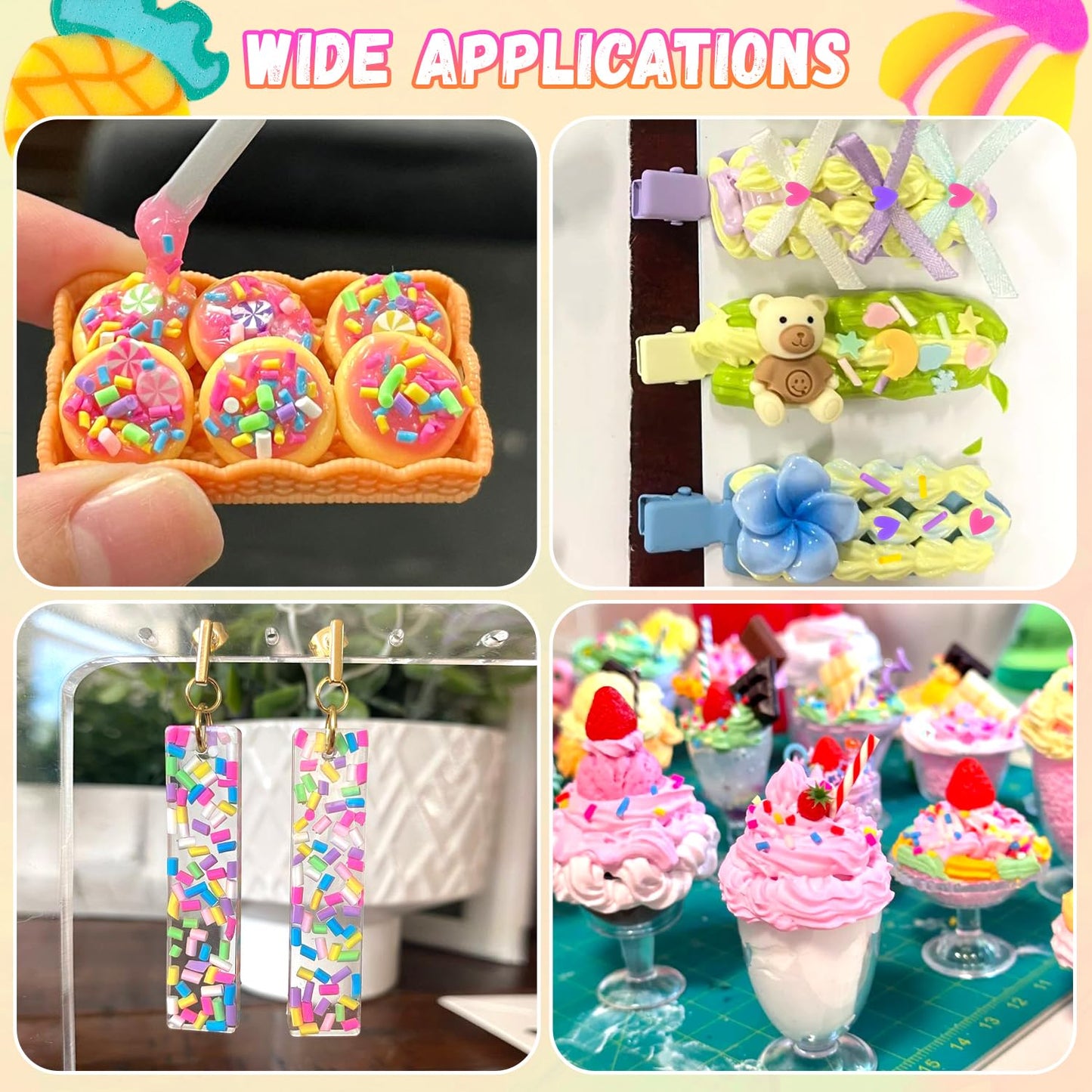 24-Grid Slime Mix Ins Non-edible Polymer Clay Slime Add Ins|Fake Sprinkles Kawaii Charms for Nail Art Design,Lip Gloss,Cellphone Decorations Assorted Sprinkle Decoration & Accessories for DIY Crafting