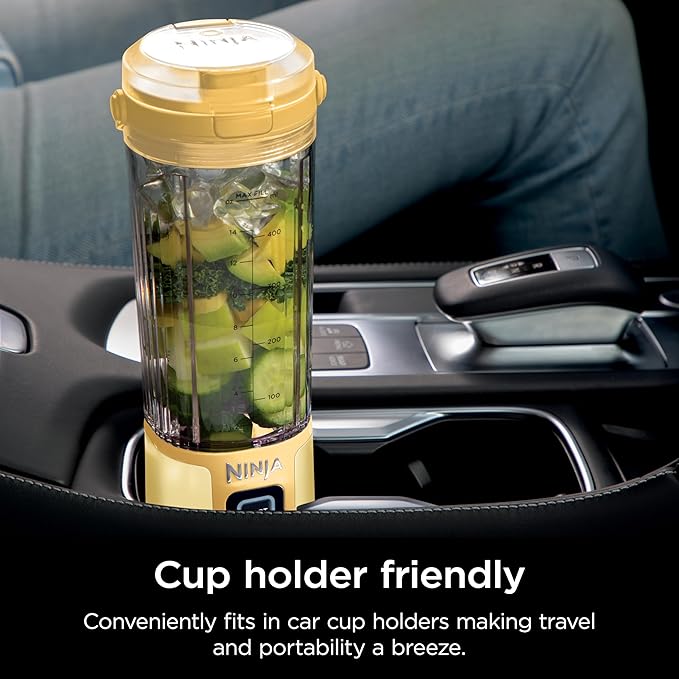 Ninja Blast Portable Blender, Cordless, 18oz. Vessel, Personal Blender For-Shakes and Smoothies, BPA Free, Leakproof-Lid and Sip Spout, USB-C Rechargeable, Dishwasher Safe, Lemon Meringue, BC151LB