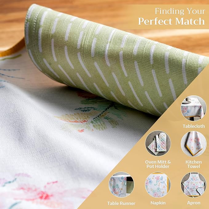 Maison d' Hermine Placemats Set of 4 100% Cotton Washable Cloth Place Mats, Reusable Table Mats for Kitchen Dining Decoration, Party, Wedding, Restaurant Spring/Summer (Paradise Island, 13" x 19")