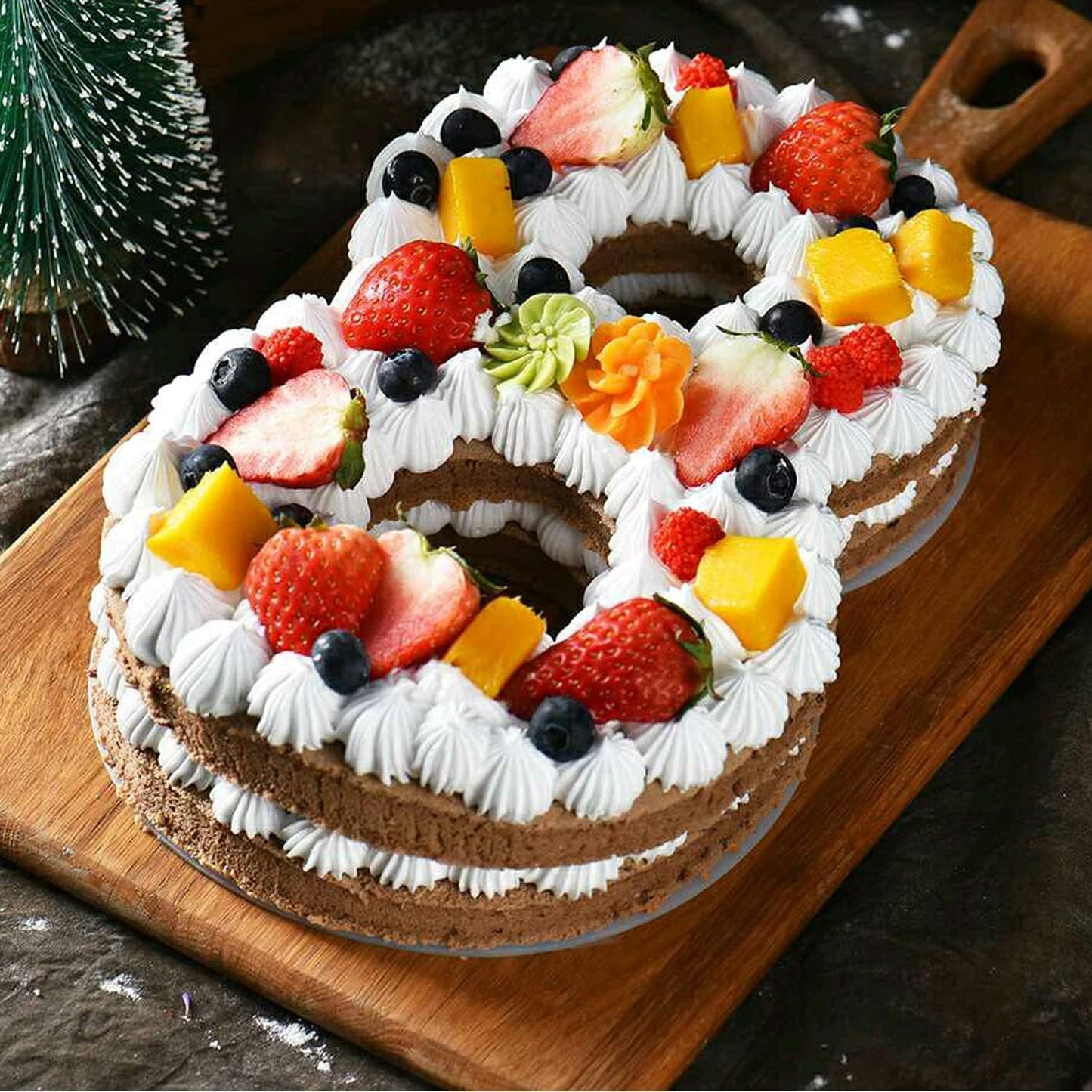 Ducodocu Large Silicone Cake Pans Number Cake Mould 3D Novelty Cake Tins DIY Baking Mold for Birthday Wedding Anniversary 10 inch Number of 8 Purple, 1 Pack