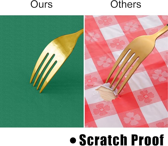 homing Rectangle Vinyl Tablecloth, Waterproof Spillproof Plastic Flannel Backed Table Cloth, Wipe Clean Table Cover for Dining, Buffet Parties and Camping (Emerald Green, 60" x 102")